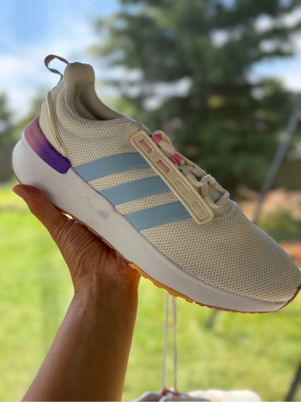 Adidas Cloudfoam Racer TR21 Womens Running Shoes 8.5 Pastel Blue Pink GZ1992